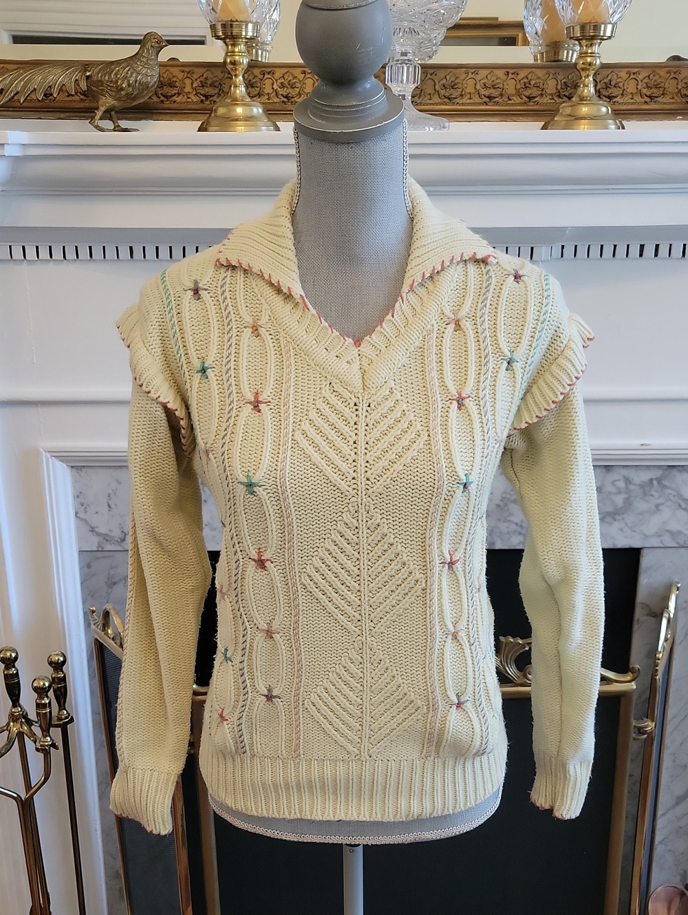 70's Chego Embroidered  Sweater